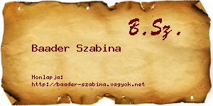 Baader Szabina névjegykártya
